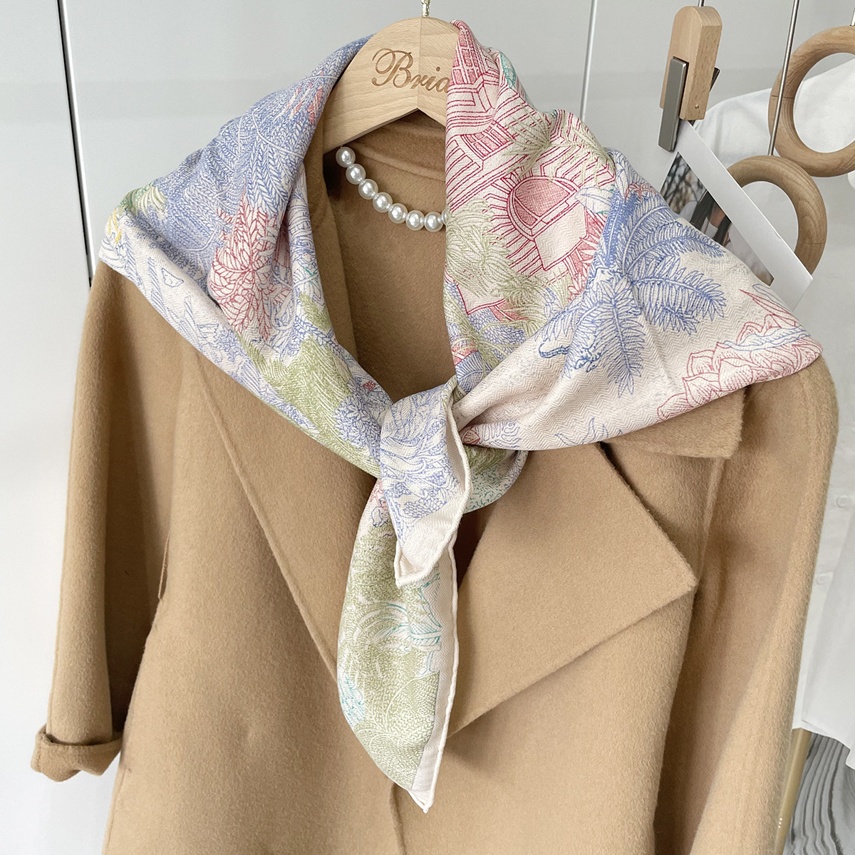 90CM Silk Wool Scarf Women Hea - Luxury Bags And Accessories 리뷰 및 가격