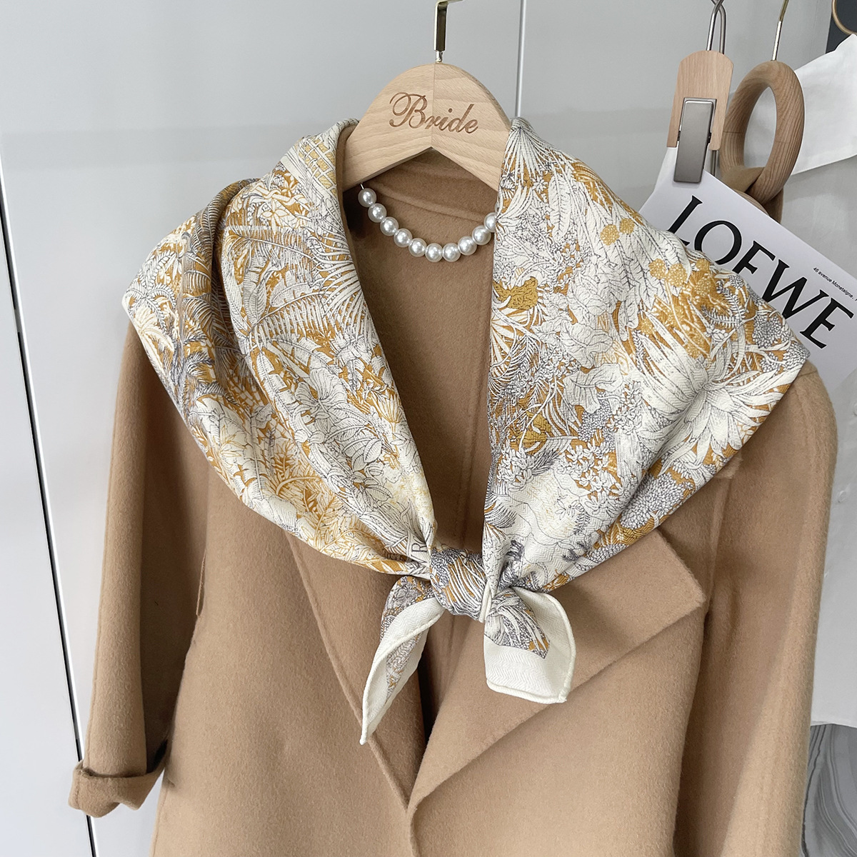90CM Silk Wool Scarf Women Hea - Luxury Bags And Accessories 리뷰 및 가격