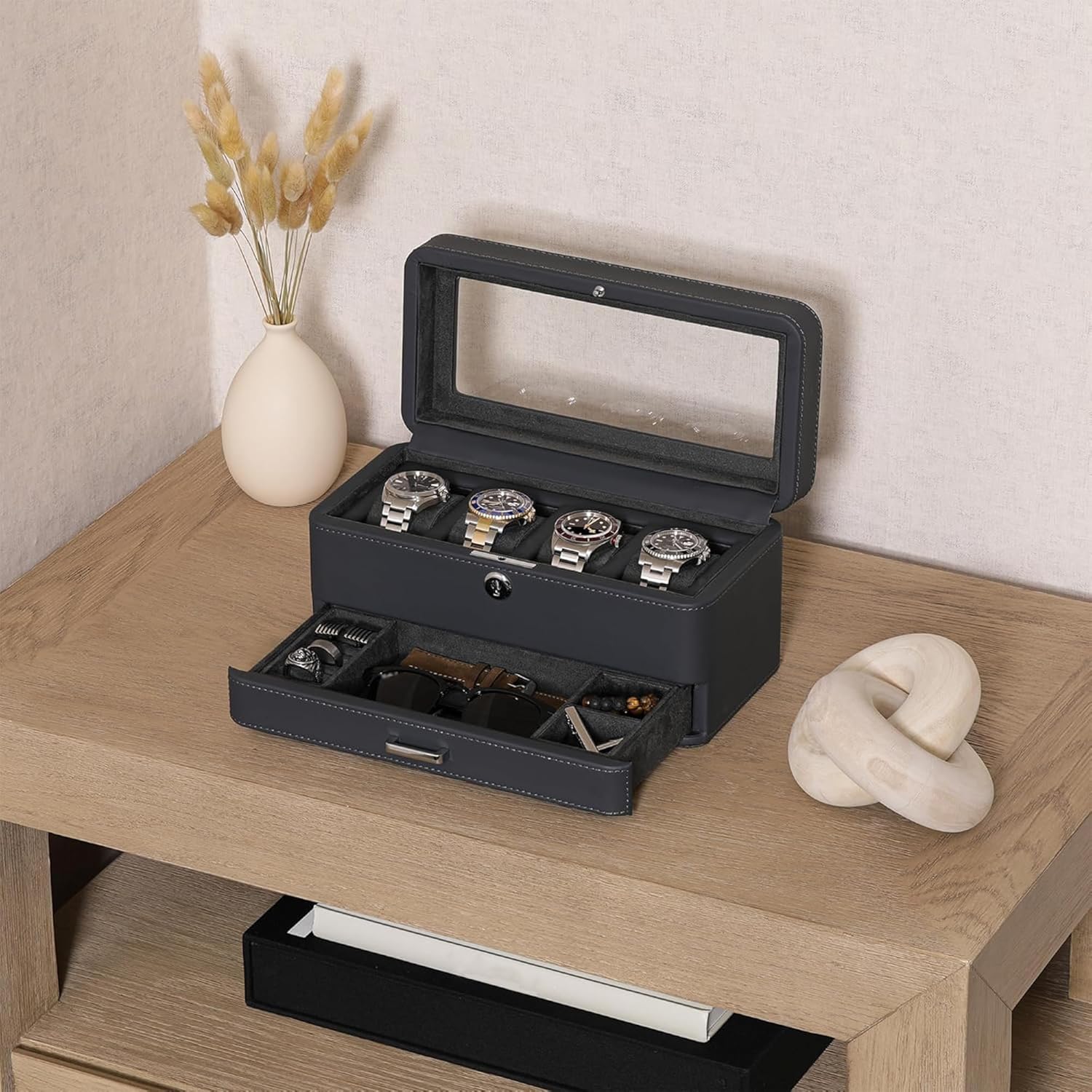 Luxury 4-Slot Watch Box with V - Luxury Bags Women 리뷰 및 가격