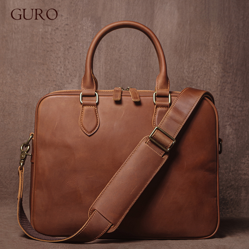 GURO Men Crazy Horse Cowhide B - Luxury Bags For Men 리뷰 및 가격