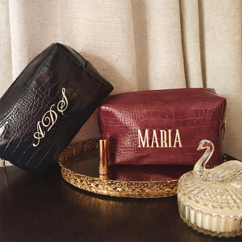 Embroidered Croc Makeup Bag Pe - Luxury Bags Vegan 리뷰 및 가격