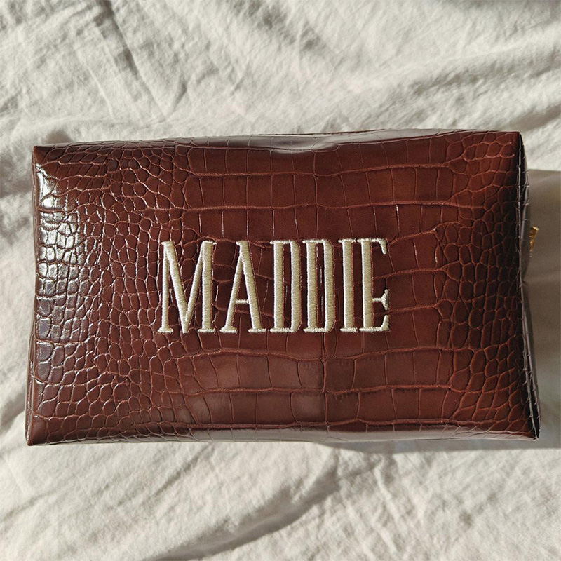 Embroidered Croc Makeup Bag Pe - Luxury Bags Vegan 리뷰 및 가격